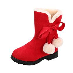 Kinder Stiefel Mädchen 34 - Wärme Gefütterte Halblange Schneeschuh Winterschuhe Plüsch Rutschfest Stiefel Winter Kleinkindschuhe Weichsohlen Schlupfstiefel Bequeme Haushaltsschuhe Boots Schnneboots von FGUUTYM