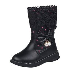 Mädchen Kinder Stiefelette Warm Gefüttert Halblange Stiefel Reitstiefeletten Mode Reitstiefel Ankle Boots Stiefeletten Wasserdicht Schnürstiefel Winter Stiefel Winterhalbstiefel Chelsea Stiefel von FGUUTYM