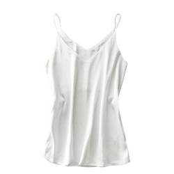 Tanktops für Damen,Damen Top Unterhemden schmale Träger Satin Tank Top Seide Camisoles Ärmellose Blusen Tank Shirt Unterwäsche für Frauen Amen Shirts Trägertop Tank Top von FGUUTYM