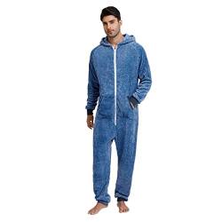 onesie herren kuschelig winter warm Jumpsuit One Piece Anzug Fleece Overall mit Reißverschluss Flauschig Einteiler Männer Teenager Jungen Schlafanzug Schlafoverall Bär Erwachsene Hausanzug Sleepwear von FGUUTYM