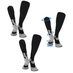 FIBOGOUP 3 Paare Fußball Socken für Kinder,Universalgröße 32-38,Flexibel Sportsocken,Knöchel- und Fußgewölbestütze,Schweißableitend-Atmungsaktiv (Schwarz) von FIBOGOUP