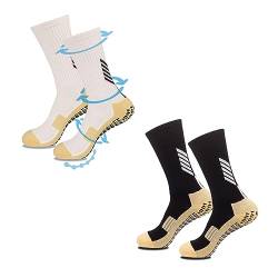 FIBOGOUP Rutschfeste Sportsocken Herren,Universalgröße 39-44,Football socks,Knöchel- und Fußgewölbestützung,Grip Sportsocken für Fussball Basketball Laufen. von FIBOGOUP