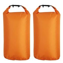 FIBOUND 2 Stück Trockentasche, Leichte Trockensäcke, Wasserdichter Packsack, Outdoor wasserdichte Tasche, Leicht Luftdicht Packsack, für Wassersport Wandern Camping(Orange 8L) von FIBOUND