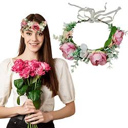 Kleine Blumenkrone, Hochzeit Blumenkranz Krone, Kopfschmuck Haarbänder Floral Girlande, Blumenkranz Haar Zubehör, Haar Kranz, Boho Braut Blumenkranz, Blumenkrone Stirnband, Floral Stirnband von FIBOUND