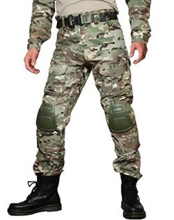 FICUHGOC Männer Taktische Hosen, Ripstop Cargo Arbeitshose, Outdoor Camouflage Hose mit Kniepolster（CP，30） von FICUHGOC