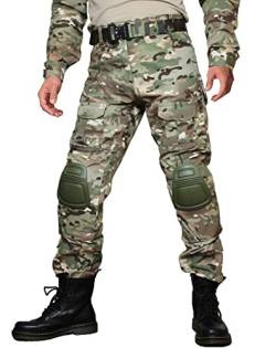 FICUHGOC Männer Taktische Hosen, Ripstop Cargo Arbeitshose, Outdoor Camouflage Hose mit Kniepolster（CP，42） von FICUHGOC