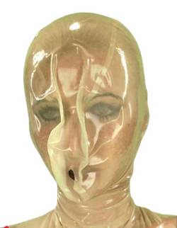 Latexhaube Maske Atemloch Hobby Transparent Halloween Cool Customized 0,4 mm - Transparent - Mittel von FIFADE