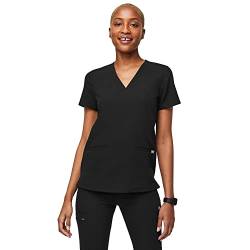 FIGS Casma Scrub Tops für Frauen — Klassische Passform, 3 Taschen, Vier-Wege-Stretch, Anti-Falten Damen Medizinisches Scrub Top, burgunderfarben, Groß von FIGS