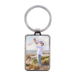 FIKCIK Schlüsselanhänger Personalisiert, Personalised Photo Keyring, Personalisierte Schlüsselanhänger mit Foto, Schlüsselanhänger für Paare DIY for Personalised Gifts Stainless Steel Keyring von FIKCIK