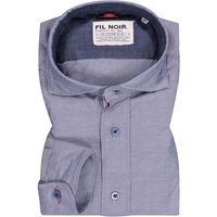 FIL NOIR Herren Hemd blau Baumwolle meliert von FIL NOIR