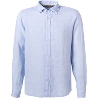 FIL NOIR Herren Hemd blau Leinen von FIL NOIR