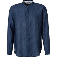 FIL NOIR Herren Hemd blau Leinen von FIL NOIR