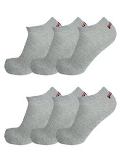 FILA® 6 Paar Socken, Invisible Sneakers Unisex, 35-46 Einfarbig - Farbenauswahl: Farbe: Grau | Größe: 39-42 (6-8 UK) von FILA