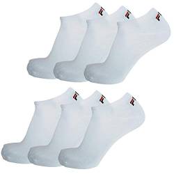 FILA® 6 Paar Socken, Invisible Sneakers Unisex, 35-46 Einfarbig - Farbenauswahl: Farbe: Weiß | Größe: 39-42 (6-8 UK) von FILA