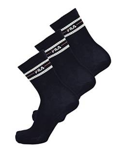 FILA 3 Paar Socken, Street Sport Socks Set, Stripes, Unisex 35-38,39-42,43-46: Farbe: Marine | Größe: 39-42 (6-8 UK) von FILA