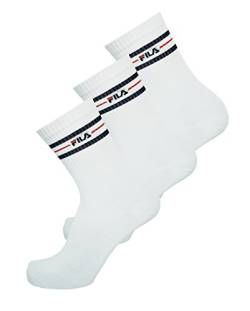 FILA 3 Paar Socken, Street Sport Socks Set, Stripes, Unisex 35-38,39-42,43-46: Farbe: Weiß | Größe: 39-42 (6-8 UK) von FILA