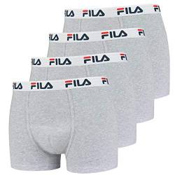 FILA 4er Vorteilspack Herren Boxershorts - Logo Pants - Einfarbig - Bequem - Stretch - viele Farben (Grau, 2XL - 4er Pack) von FILA