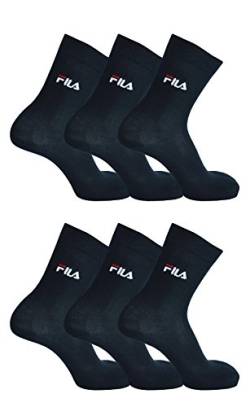 FILA 6er Pack Unisex Socken, Sport Strümpfe Damen oder Herren mit Frotteesohle (6 Paar) (35-38 - 6 Paar, Marine (321)) von FILA