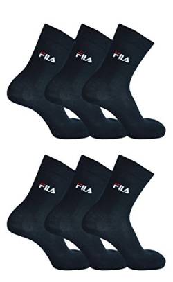 FILA 6er Pack Unisex Socken, Sport Strümpfe Damen oder Herren mit Frotteesohle (6 Paar) (39-42 - 6 Paar, Marine (321)) von FILA