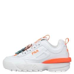 FILA Damen Disruptor wmn Sneaker, White-Fiery Coral, 41 EU von FILA