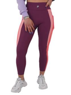 FILA Damen RABENAU high waist Leggings,Amaranth-Rouge Red-Flamingo Pink,M von FILA