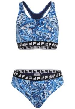 FILA Damen Salinas Racer Back Bikini-Set, Blue Acrylic AOP, L von FILA
