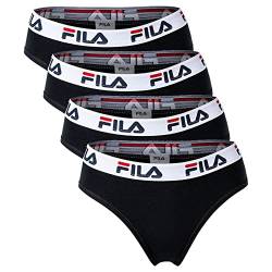 FILA Damen Slip - 4er Pack Briefs (Schwarz, S) von FILA