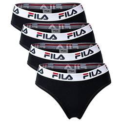 FILA Damen Slip - 4er Pack Briefs (Schwarz, XL) von FILA