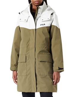 FILA Damen TURCIN Light Parka Jacket Padded, Burnt Olive-Egret, S von FILA