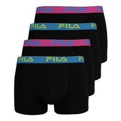 FILA Herren Boxershorts Unterhosen Man Boxers FU5016 4er Pack, Farbe:Schwarz, Wäschegröße:2XL, Artikel:-264 Waikiki von FILA