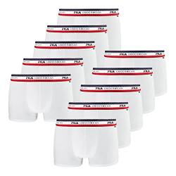 FILA Herren Boxershorts Unterhosen Pants Man Boxer Briefs 10er Pack, Wäschegröße:L, Artikel:-300 White von FILA