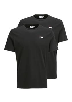 FILA Herren Brod Tee/Double Pack T-Shirt, Black-Black, M von FILA