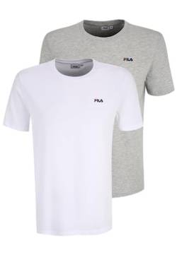 FILA Herren Brod Tee/Double Pack T-Shirt, Bright White-Light Grey Melange, 3XL von FILA