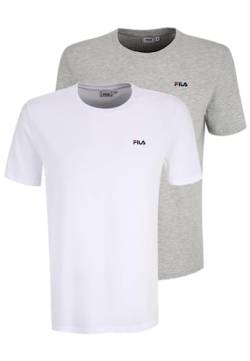 FILA Herren Brod Tee/Double Pack T-Shirt, Bright White-Light Grey Melange, XL von FILA