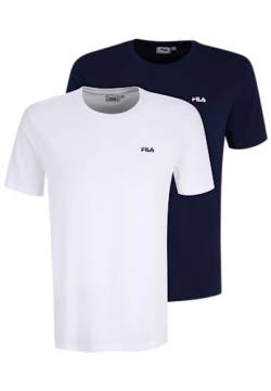 FILA Herren Brod Thee/Dubbel Pack T Shirt, Bright White-medieval Blue, 4XL EU von FILA