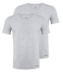 FILA Herren T-Shirts Kurzarm Shirt Unterhemd Man R-Neck Undershirt FU5002 2er Pack, Größe:XL, Artikel:-400 Grey von FILA