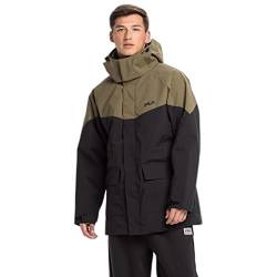 FILA Herren TANVALD Light Parka Jacket Padded, Moonless Night-Burnt Olive, M von FILA