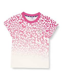 FILA Mädchen BEVERSTEDT Tee T-Shirt, Egret Gradient Leo AOP, 170/176 von FILA