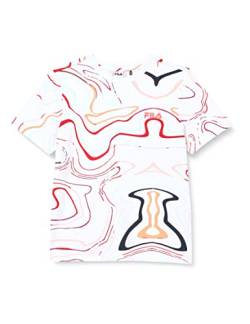 FILA Mädchen SUVA T-Shirt, White Colour Waves AOP, 170/176 von FILA