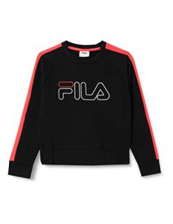 FILA Mädchen Sudan Cropped Sweatshirt, Black-Cayenne, 170/176 von FILA