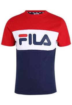 FILA Unisex Kinder BALIMO Blocked T-Shirt, Medieval Blue-True Red-Bright White, 122/128 von FILA