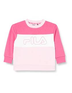 FILA Unisex Kinder Samos Blocked Logo Sweatshirt, Fandango Pink-Roseate Spoonbill-Bright White, 86/92 von FILA