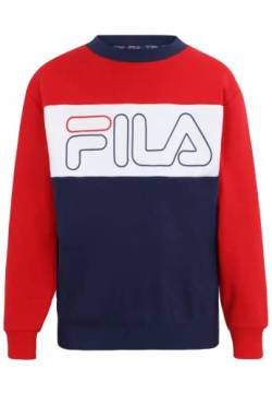FILA Unisex Kinder Samos Blocked Logo Sweatshirt, True Red-Medieval Blue-Bright White, 110/116 von FILA