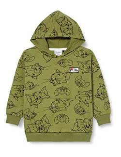 FILA Unisex Kinder Tulsa Hoody Kapuzenpullover, Loden Green Tom & Jerry AOP, 110-116 von FILA