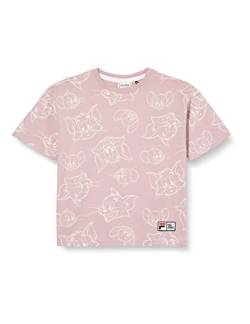 FILA Unisex Kinder Tver Tee T-Shirt, Mauve Shadow/Egret Tom & Jerry AOP, 110/116 von FILA