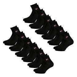 FILA Unisex Quarter Socken Socks Sportsocken Kurzsocken F9303 12 Paar, Größe:39-42, Artikel:-200 black von FILA