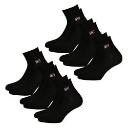 FILA Unisex Quarter Socken Socks Sportsocken Kurzsocken F9303 6 Paar, Größe:35-38, Artikel:-200 black von FILA