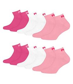 FILA Unisex Quarter Socken Sportsocken Kurzsocken F9300 6 Paar, Größe:39-42, Artikel:-806 pink panter von FILA