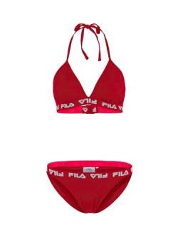 FILA Women's Split Triangle Bikini, True Red, S von FILA