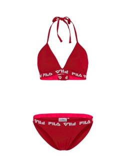 FILA Women's Split Triangle Bikini, True Red, XS von FILA